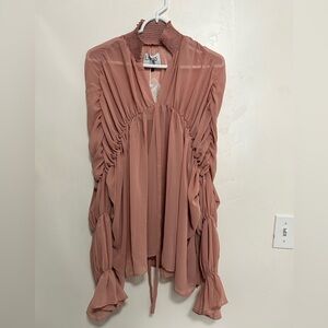 Lacerf club sheer long sleeve beach‎ top size large nwt